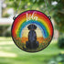 Labrador Black Rainbow Bridge Personalised Stained Glass Effect Suncatcher
